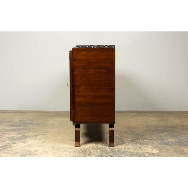 1930s French Art Deco Rosewood Sideboard With Black Marble Top For Sale - Image 14 of 18
