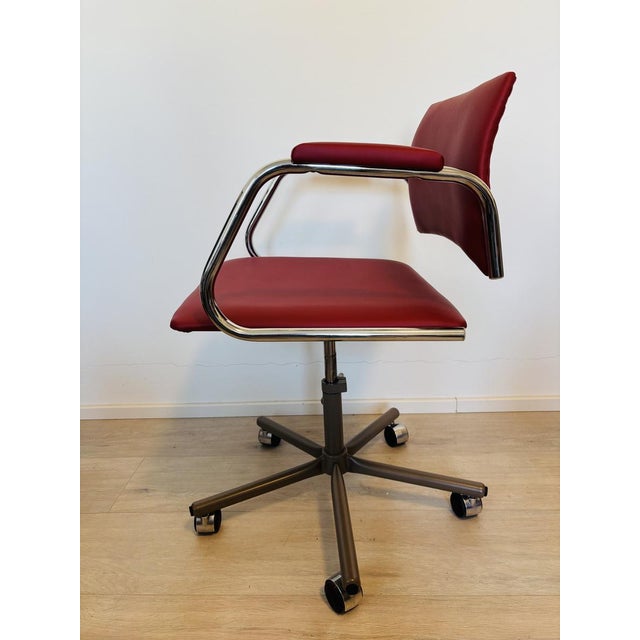 Pink Cherrywood Desk Chair from Kovona, Former Czechoslovakia, 1970s For Sale - Image 8 of 10