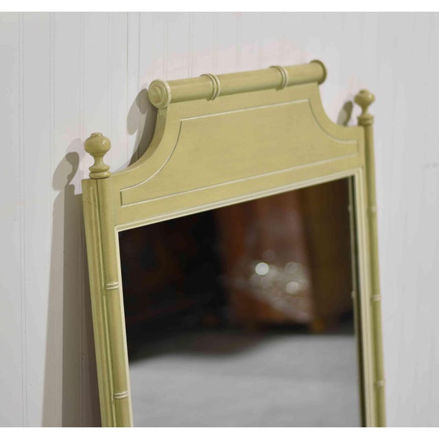 Green Vintage Hollywood Regency Faux Bamboo Wall Mirror by Henry Link For Sale - Image 8 of 9