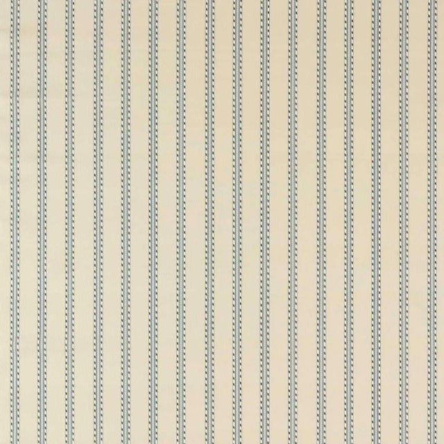 Morris & Co Holland Park Stripe Fabric in Slate/Linen For Sale