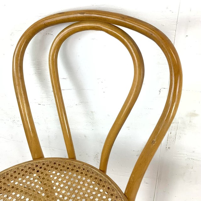 Pair Vintage Thonet Style Cane Seat Barstools For Sale - Image 11 of 13