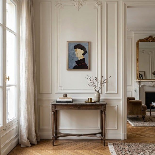 Paint Ambiguë, Contemporary Geometric Portrait Oil Painting, Framed by Sophie Dumont For Sale - Image 7 of 8