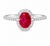 Mid 20th Century 14k White Gold Ruby Diamond Solitaire Cocktail Ring Estate, Size 7.25 For Sale - Image 4 of 4