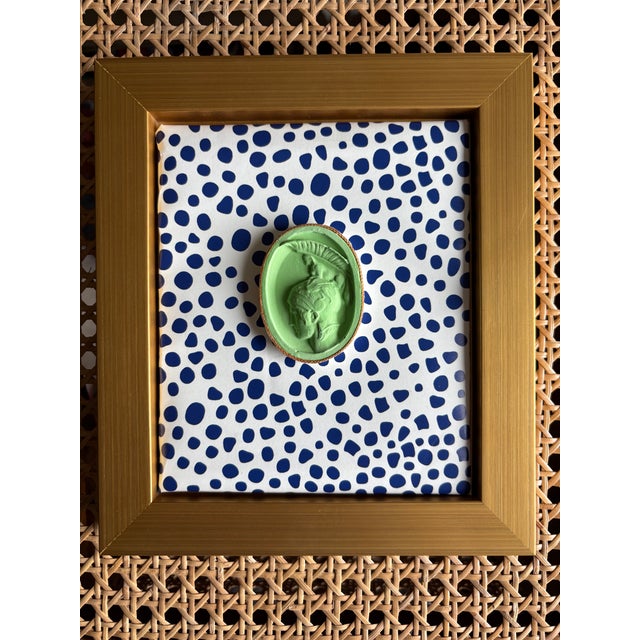 2025 Marin Montagut Parisian Large Green Intaglio Plaster Grand Tour Replica, Framed For Sale - Image 10 of 10