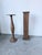 Brown Wooden Column Pedestal Tables, 1950, Set of 2 For Sale - Image 8 of 18