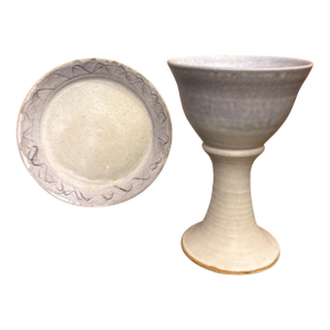 Pottery Religious Chalice & Paten