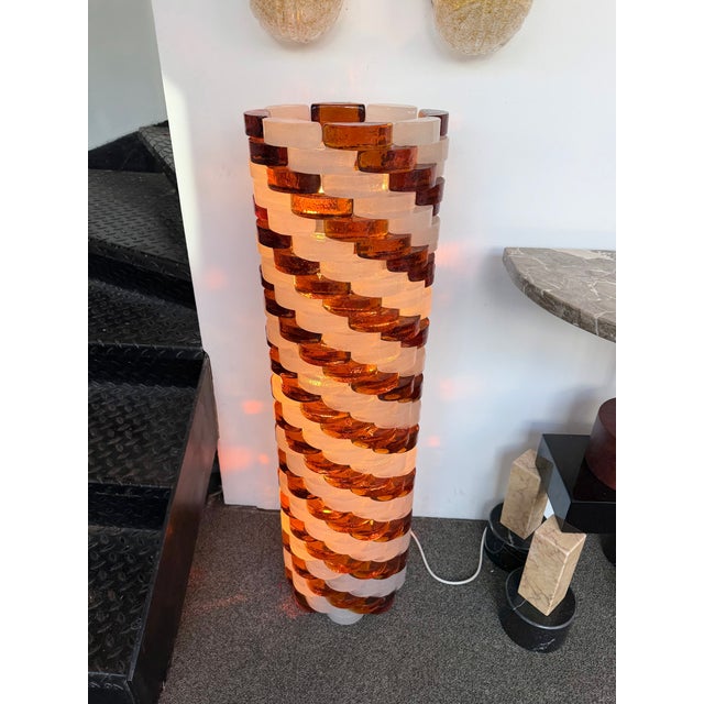 Mid-Century Modern Glass Cube Tower Floor Lamp by Poliarte, Italy, 1970s For Sale - Image 9 of 13