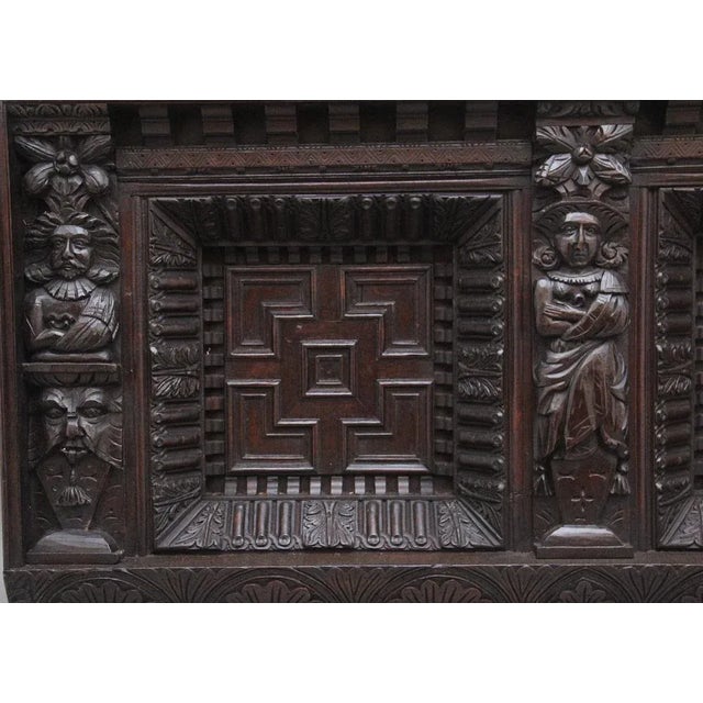 Brown 17th Century Carved Oak Overmantle, 1680s For Sale - Image 8 of 10
