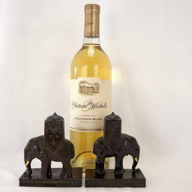 A pair of elephant antique bookends made by Ronson of Newark, NJ in 1923. They are artistic, decorative and highly...