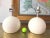 Metal 1960s Lightolier White Ball Lamps & Shades - a Pair For Sale - Image 7 of 17