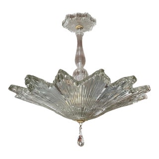 Vintage Art Deco Glass Starburst Pendant For Sale