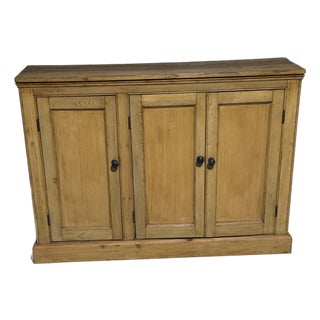 Antique Pine Three Door Cupboard / Cabinet From England For Sale