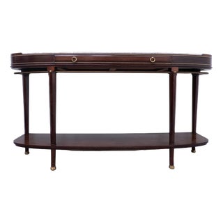 Mahogany and Marble Console Table attributed to Alban Chambon, 1900s For Sale