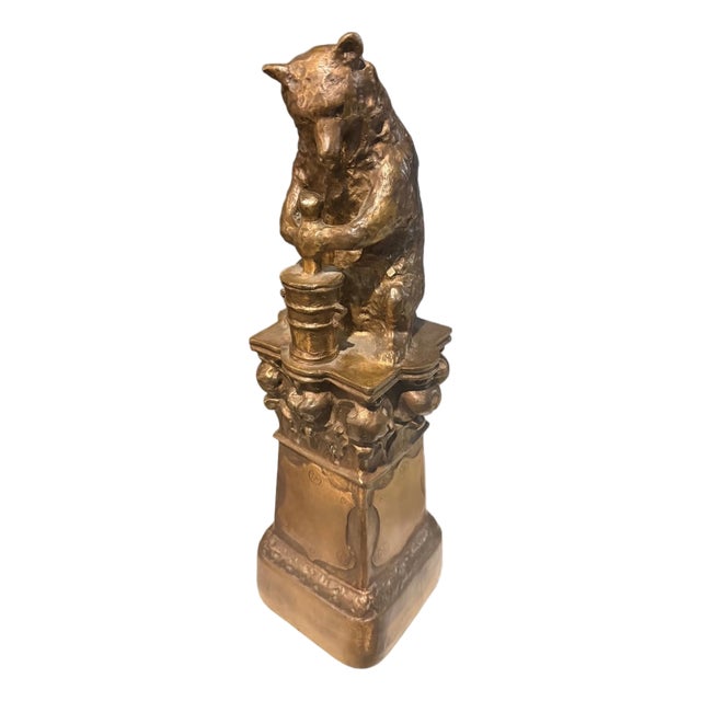 Bergman, The Bear with the Pestle, 1890s, Bronze For Sale