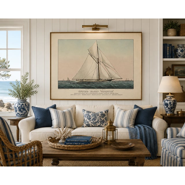 Cutter Yacht Thistle, Vintage Art Print Reproduction, 24" X 16" For Sale In Buffalo - Image 6 of 8