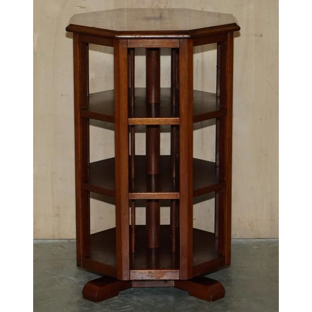 Inlaid Octagonal Revolving Bookcase For Sale - Image 12 of 13