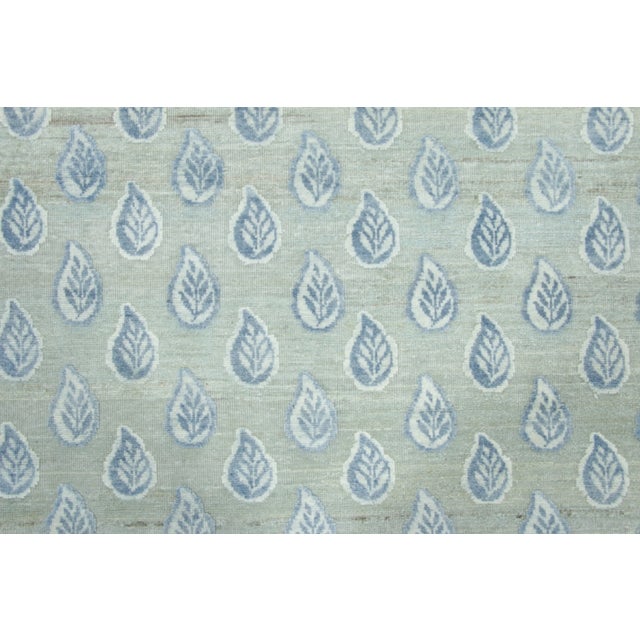 Rug & Kilim Contemporary Floral Block Print Natural Silk Rug by Rug & Kilim, India For Sale - Image 4 of 9