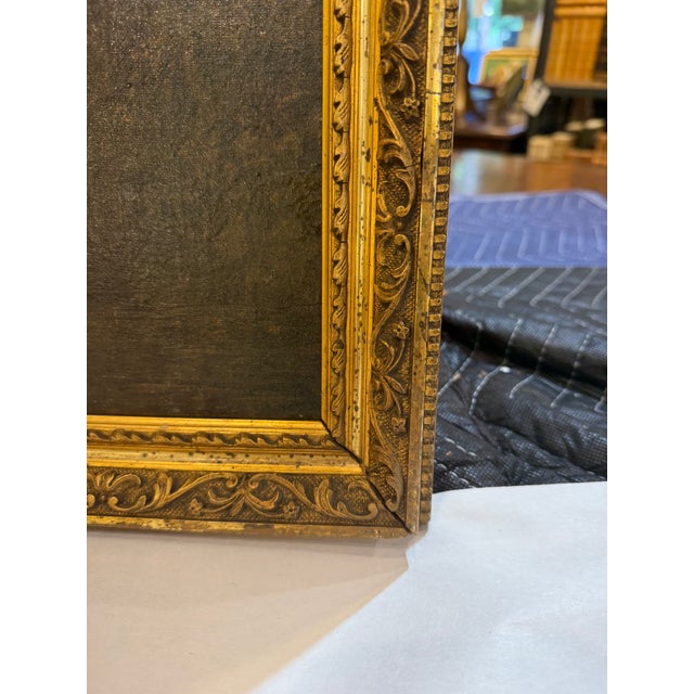 Antique Oil Painting French Lake Landscape For Sale - Image 4 of 9