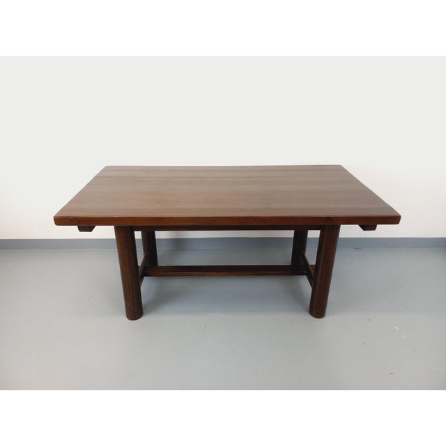 Brutalist Rectangular Dining Table in Dark Pine by Georges Robert, 1950s-1960s For Sale - Image 4 of 18