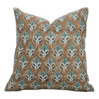 Fabdivine Handcrafted Block Print Cushion Cover 26x26 Inch Thick Linen-Mayur For Sale