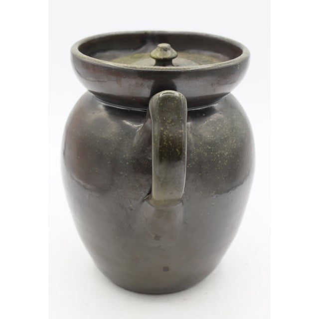 Mid 20th Century 1960-1972 American Ben Owen Master Potter Stamped Lidded Pitcher For Sale - Image 5 of 9
