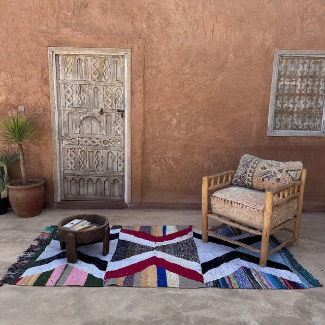 Textile Kilim Boucherouite Rug - 4'1" X 8'0" Ft For Sale - Image 7 of 7