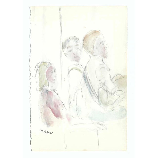 Watercolor by New York artist Myriam Cahn (1933-2018). Salmagundi Club named an award after her in 2019. Signed lower left.