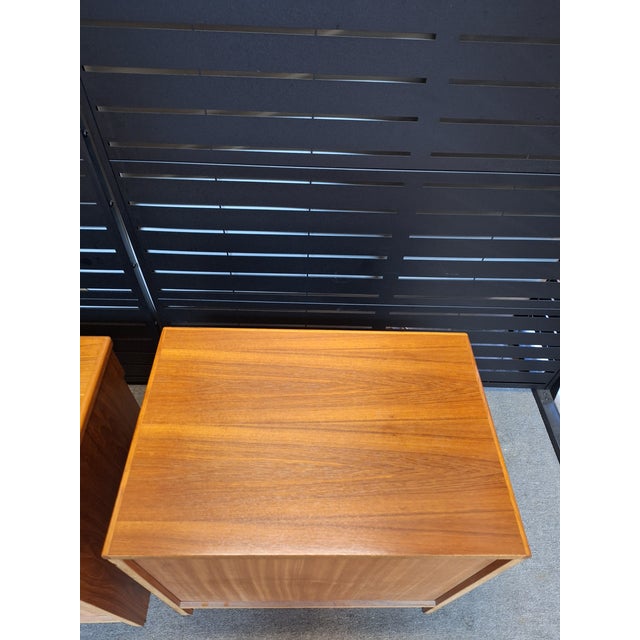 Wood 1970s Pair of Mid-Century Modern Danish Teak Nightstands For Sale - Image 7 of 12