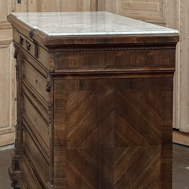 19th Century Napoleon III Neoclassical Rosewood Commode With Original Carrara Marble For Sale - Image 12 of 18