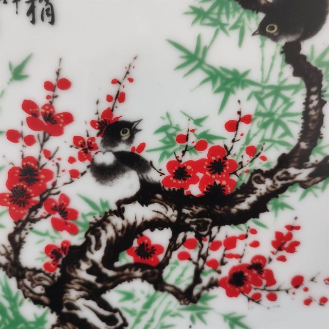 Chinese Ceramic Plate,Famille Rose Porcelain Plate Hand Painted Flowers and Birds Pattern For Sale - Image 10 of 10