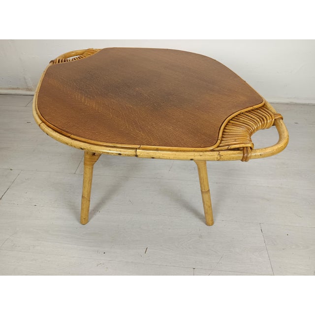 1950s Vintage Rattan Coffee Table, 1950s For Sale - Image 5 of 14
