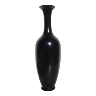 Mid-Century Japanese Tokoname Matte Bronze Glaze Vase For Sale