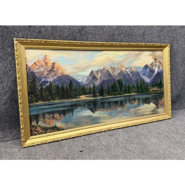 American Original 1968 Mountain Landscape Oil on Board by Lillian Lewis For Sale - Image 3 of 11