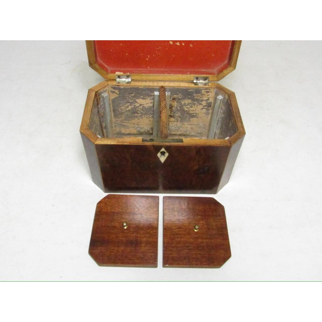 18th Century English Burr Yew Wood Tea Caddy For Sale - Image 12 of 17