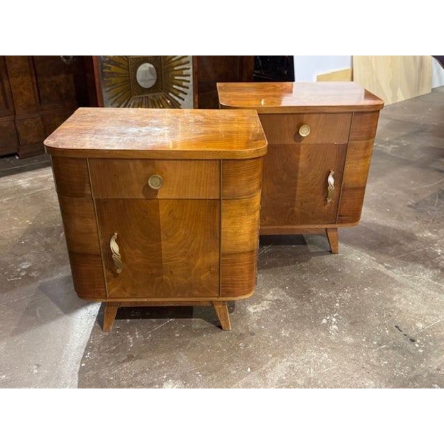 Pair of Italian Art Deco Style Olivewood Side Tables For Sale In Dallas - Image 6 of 7