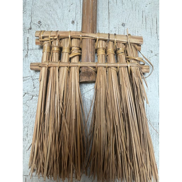 Boho Chic bamboo and straw broom -- perfect for wall decor or to display Handle and brush cap fabricated of natural...
