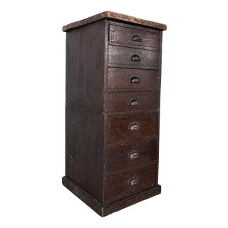 Bankers Chest of Drawers in Oak, 1900s For Sale