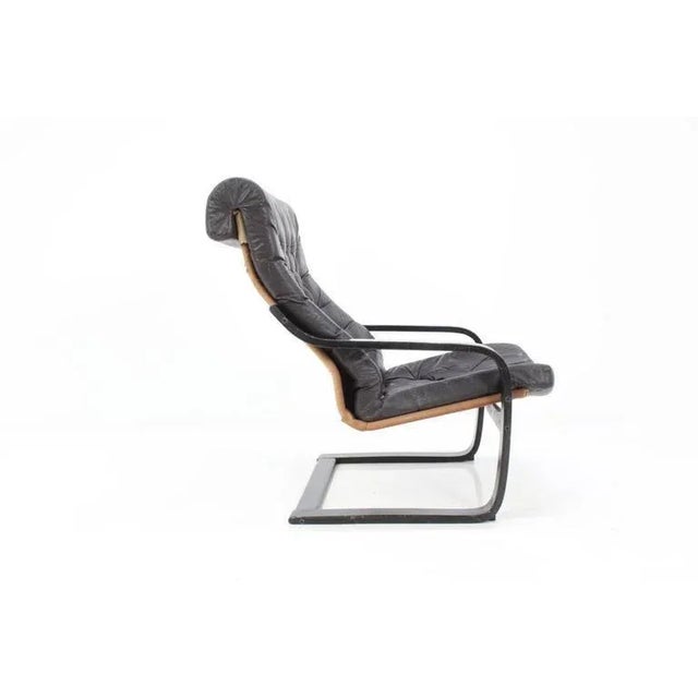 Textile Finnish Leather Armchair, 1972 For Sale - Image 7 of 8