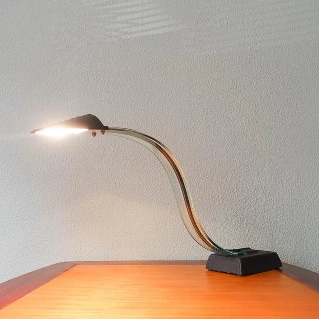 1980s Acrylic Glass Cobra Desk Lamp, 1980s For Sale - Image 5 of 18