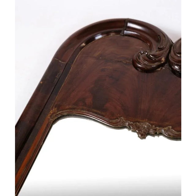 Carved Mahogany Mirror, Denmark, 1840s For Sale - Image 9 of 10