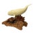 Vintage John Perry Polar or Bowhead Whale Sculpture on Burl Wood - Pellucida Resin For Sale