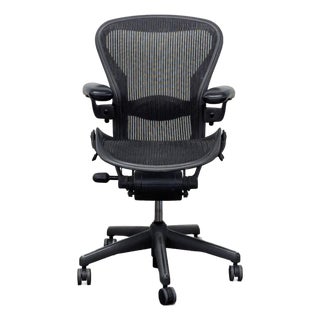 Herman Miller Aeron Size B Ergonomic Office Chair - Adjustable, Black Mesh For Sale