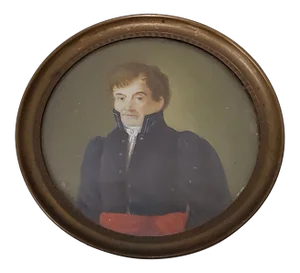 Fine 19th Century Portrait Miniature of a Young Military Man