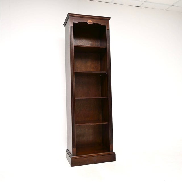 Vintage Slim Georgian Style Open Bookcase, 1950 For Sale - Image 11 of 11