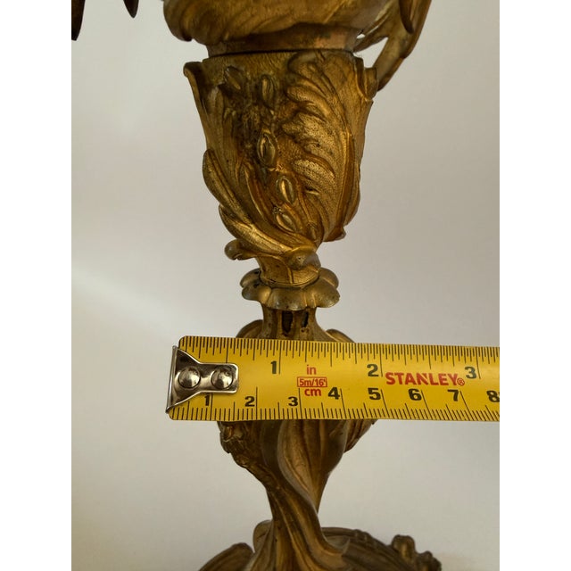 Bronze French Louis XV Style 5-Light Rococo Bronze Candelabra For Sale - Image 8 of 11
