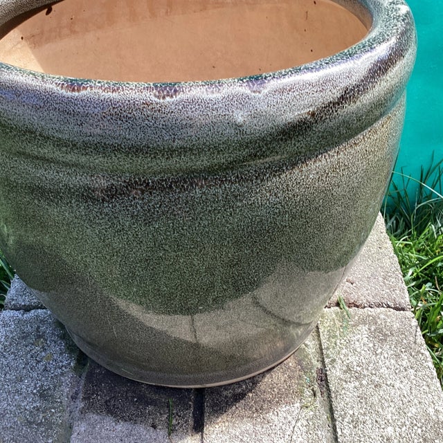 Late 20th Century Large Outdoor/Indoor Glazed Ceramic Planter For Sale In Chicago - Image 6 of 12
