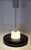 Vintage Hanging Lamp with Opaque White Inner Glass Shade and Brown Metal Trim, 1970s For Sale - Image 3 of 7