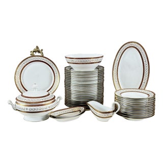 Porcelain Dinner Service by Leclaire, Limoges, 1950s, Set of 42 For Sale