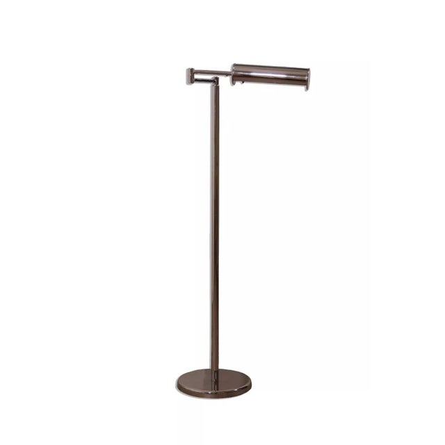 Illuminate your favorite reading corner with the Von Nessen Chrome Extendable Reading Lamp, a gleaming testament to Mid...