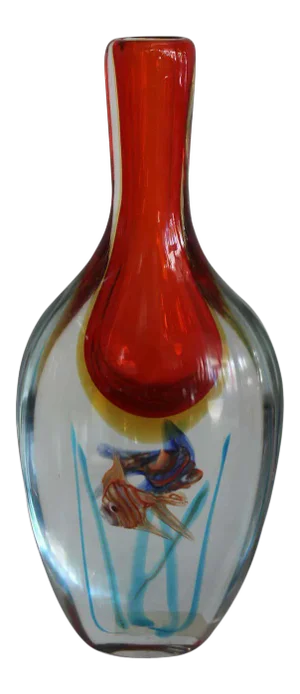 1970s Murano Hand-Blown Aquarium Vase Attributed to Alfredo Barbini